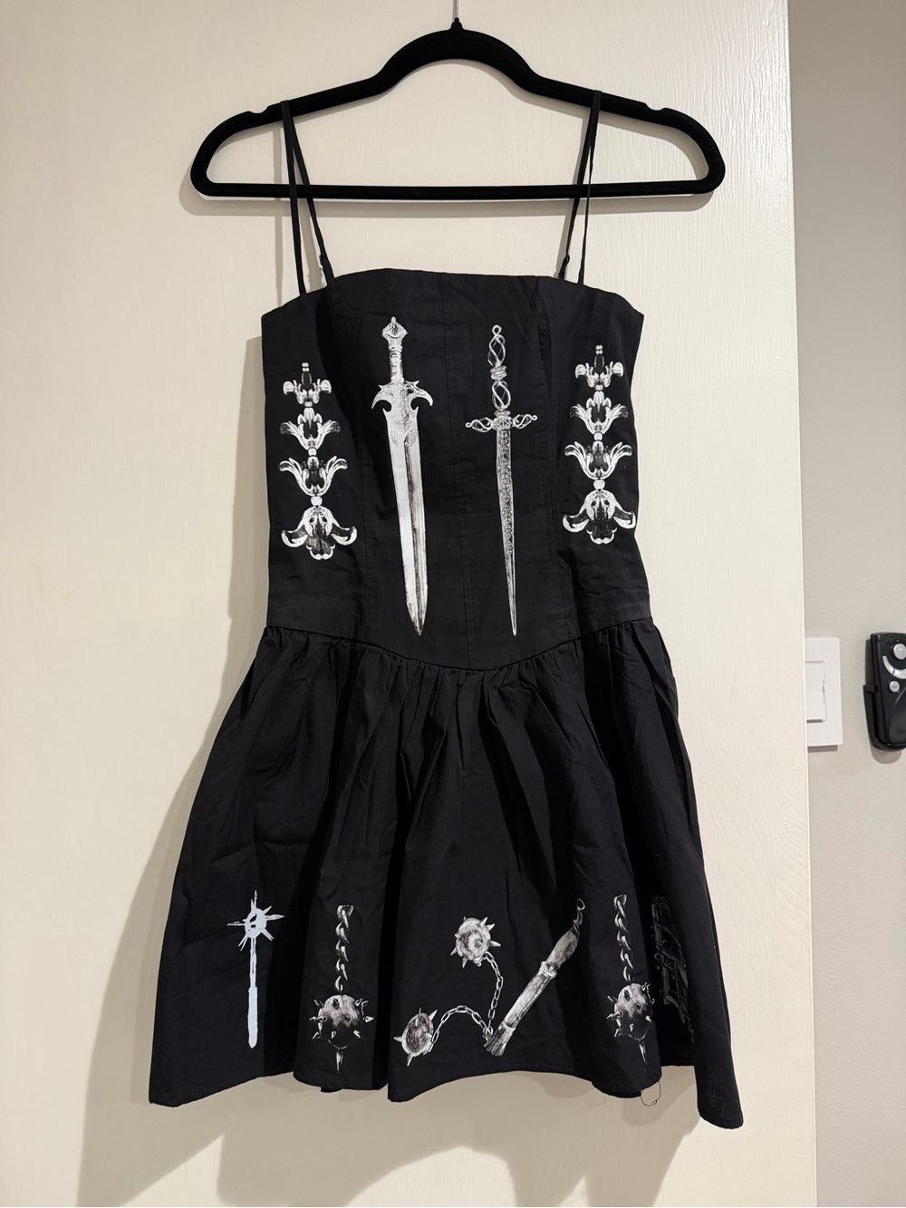 Dirtbag666 Mini Dress with Medieval Print